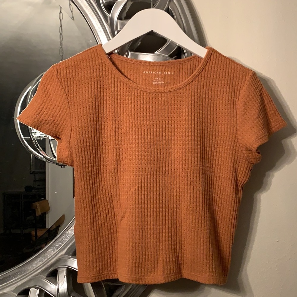 American 🦅 Eagle S/S Burnt Orange colored crop top